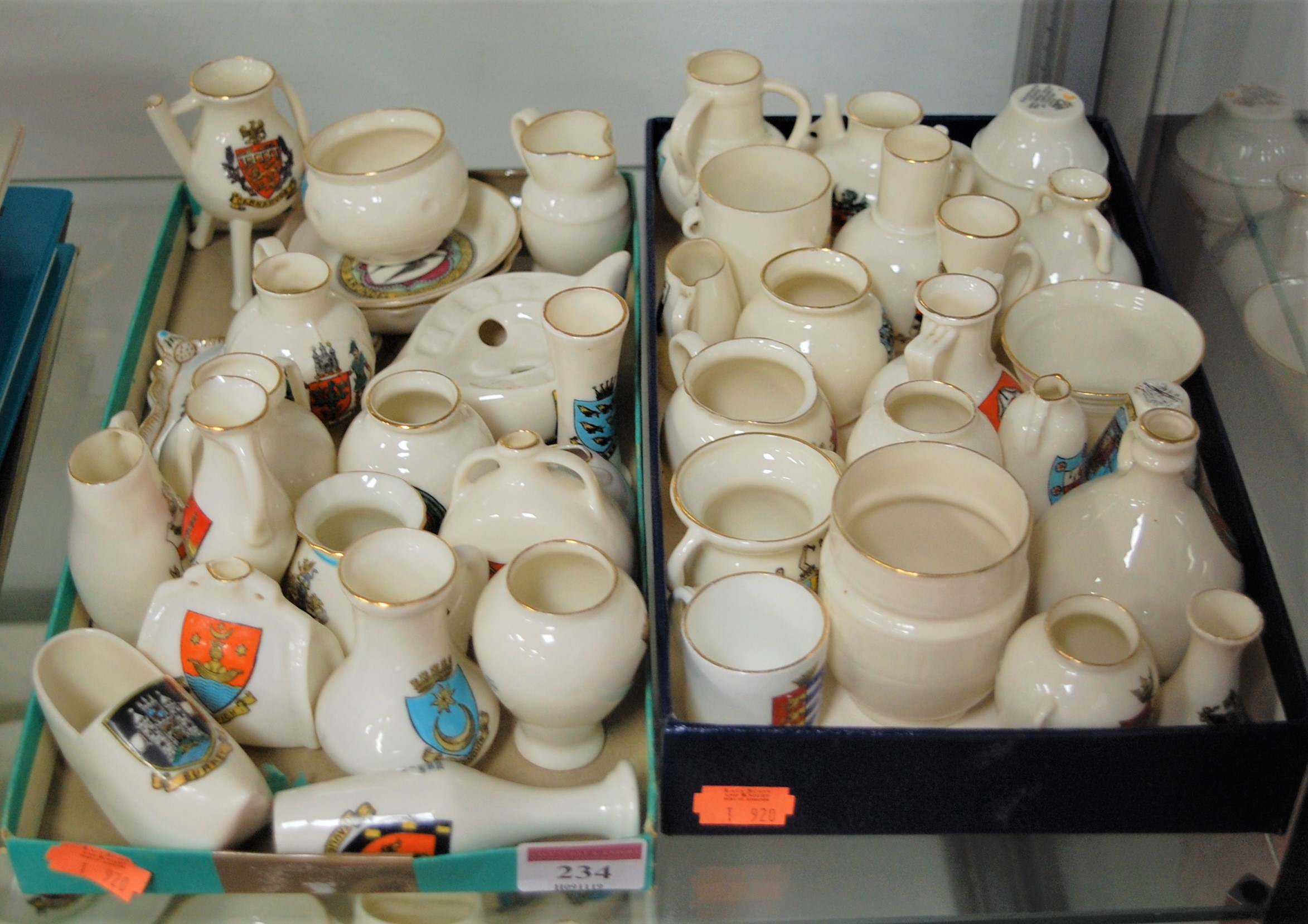 A collection of assorted mainly Goss crested cabinet china, to include model of the British Urn