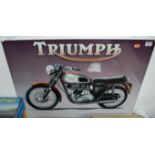A reproduction metal Triumph Motorcycles advertising sign 50x70cm