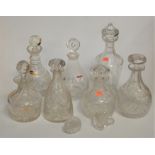 A collection of glassware to include Dartington decanter and stopper, Bohemian cut glass decanter