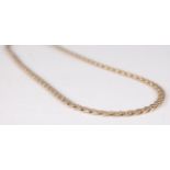 A 9ct yellow gold fancy double curblink necklet, with lobster clasp, length 400mm, w.4.4mm, gross