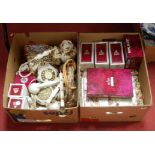 Two boxes of miscellaneous mainly Royal Albert table wares in the Old Country Roses pattern to