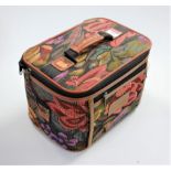 A Jade International embroidered lady's travelling vanity case (lacking contents)