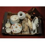 A box of miscellaneous items to include Royal Worcester Evesham pattern tureen and cover, various