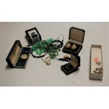 A small collection of miscellaneous items to include a boxed Georg Jensen steel money clip, pair