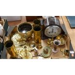 A collection of various glassware to include three shell cases, together with a 1930s Smiths of