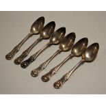 A set of six George IV Scottish silver teaspoons, maker John Mitchell, Glasgow 1824