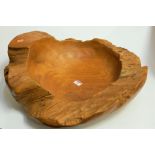 A large teak table bowl, dia. 54 cm