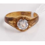 A gilt metal and paste set dress ring, size T