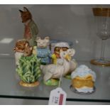 A Royal Albert Beatrix Potter figure Foxy Whiskered Gentleman, together with various Beswick Beatrix