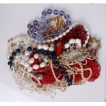 Assorted beaded necklaces, costume jewellery etc