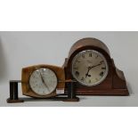 A 1920s mahogany cased mantel clock, the silvered dial with Arabic numerals signed JW Benson of