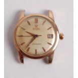 A gent's gold plated Omega Seamaster automatic wristwatch, having signed champagne dial with date