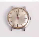 A Longines gents steel cased wrist watch circa 1960s having a signed champagne dial, manual wind