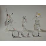 A collection of six boxed Swarovski crystal ornaments, to include Masquerade, Columbine,
