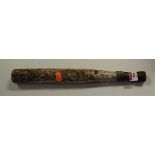 A turned wooden truncheon, of tapering form, having string bound handle, length 37cm