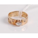 A 14ct gold cz set dress ring, 3.4g, size L