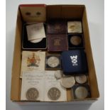 A collection of coins and medals, to include boxed Festival of Britain crowns, Victorian silver