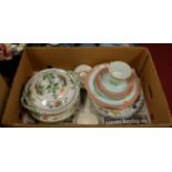 A collection of ceramics to include Copeland Spode Chinese Rose pattern dishes and tureen,