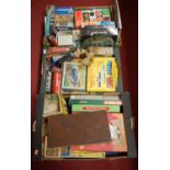 Three boxes of miscellaneous children's toys and games to include Waddingtons Jigmap, French