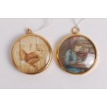 Gwen Christie - Jenny, miniature watercolour, framed as a circle, dia.5cm; and Linda Kinsella -