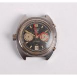 A gents steel cased Heuer Autavia GMT automatic chronograph having a signed black dial, date