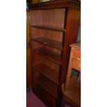 A reproduction mahogany freestanding open booksehlf, width 78.5cm