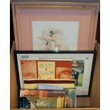 A box of Ian Botham related ephemera to include; limited edition print, photograph, books etc