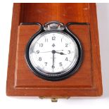 An Elgin military issue base metal cased pocket watch, having a white enamel dial with Arabic