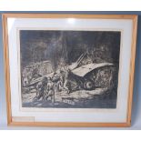 Dominique Jouvet-Magron, French early 20th century, Aviation factory, aquatic, signed in pencil to