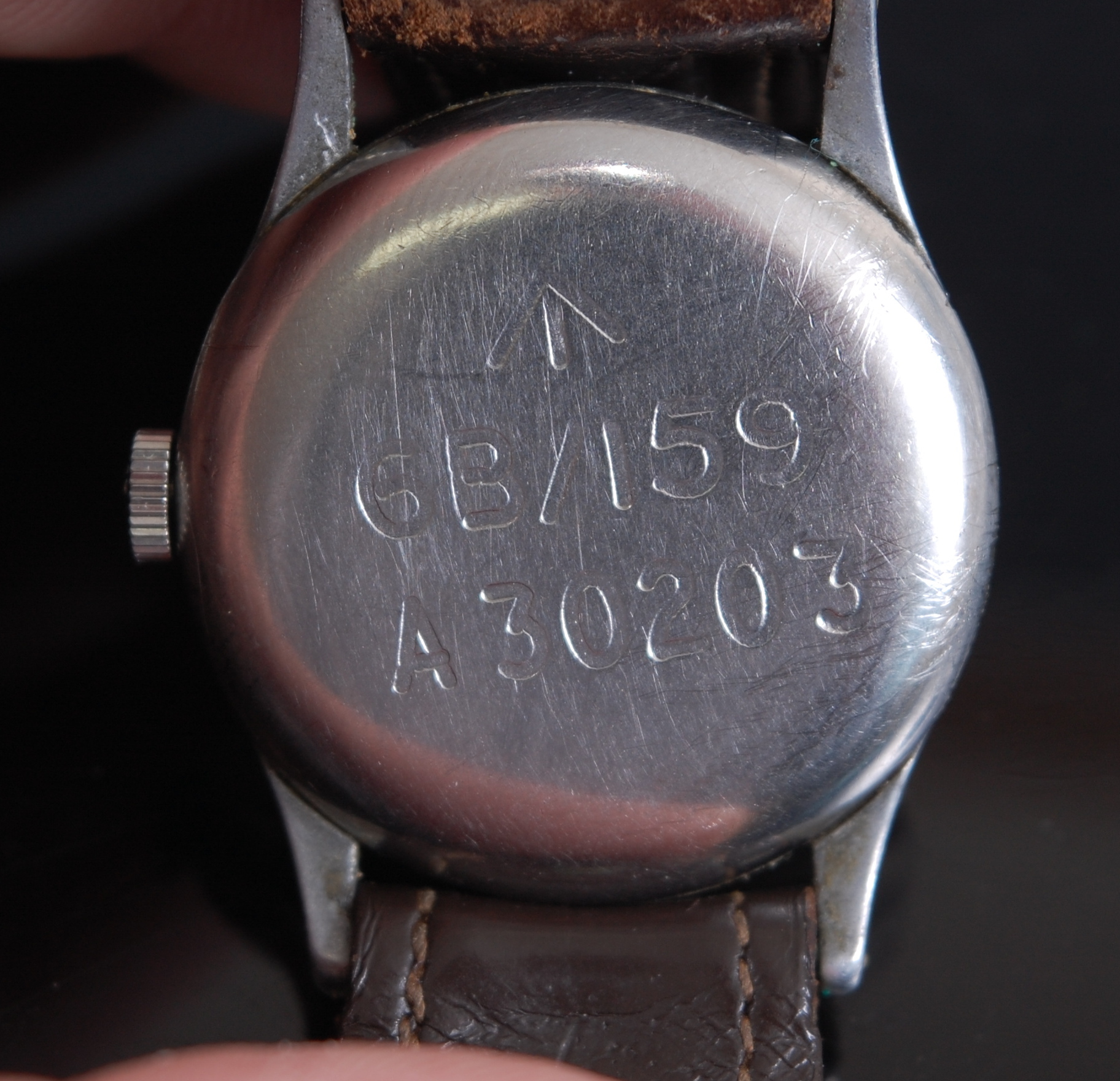 A gentleman's Omega military wristwatch having a white circular dial with Arabic numerals and - Image 5 of 9