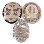 A German Motorcycle Club badge, together with a N.S.K.K. 1943 badge and one other. (3)Condition