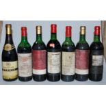Assorted red wines, largely being vintage table wines, to include Folonari Barolo, 1967, one bottle;