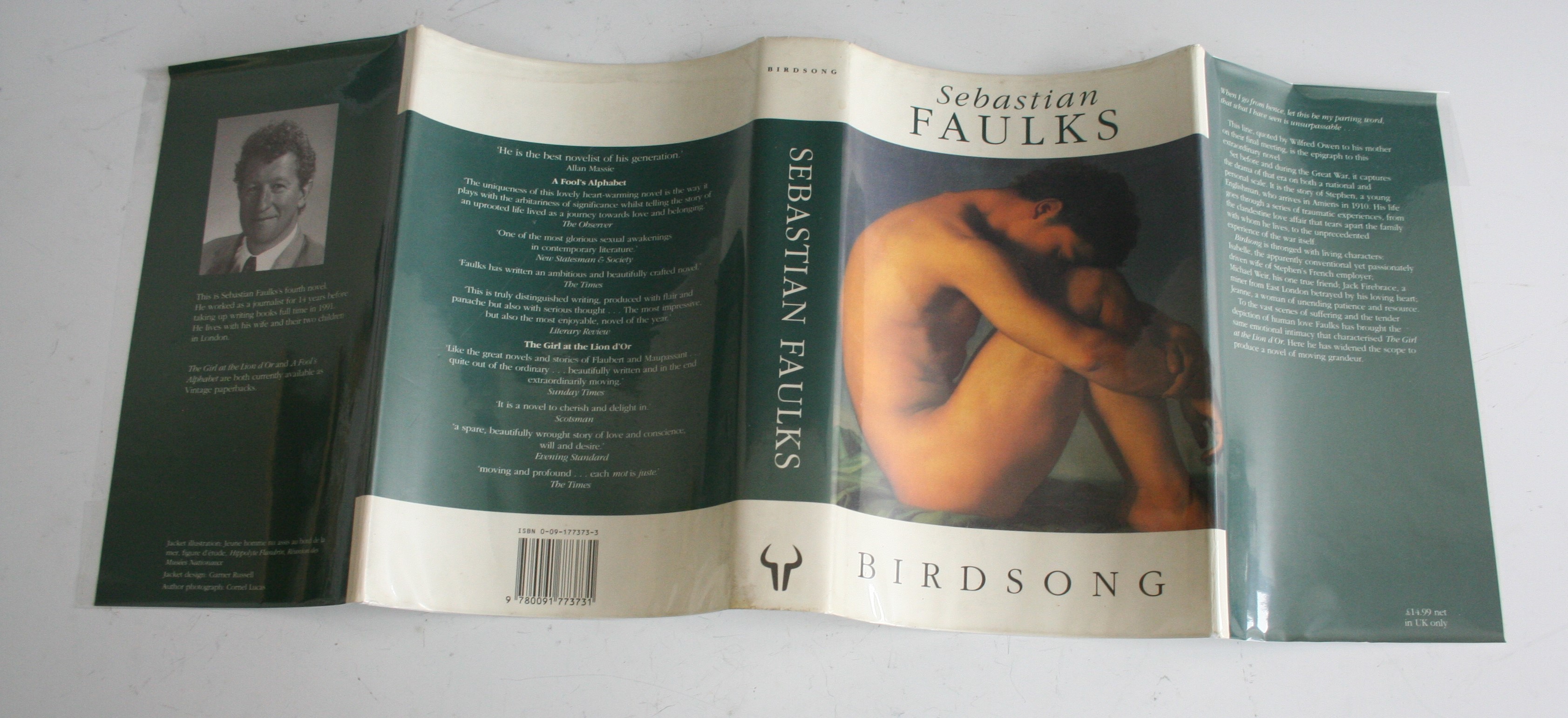 FAULKS, Sebastian, Birdsong. Hutchinson, London, 1993 1 st ed. AUTHOR SIGNED to title page. With - Image 3 of 3