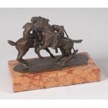 After Franz Bergmann - a small Austrian bronze model of polo players, raised on integral shaped