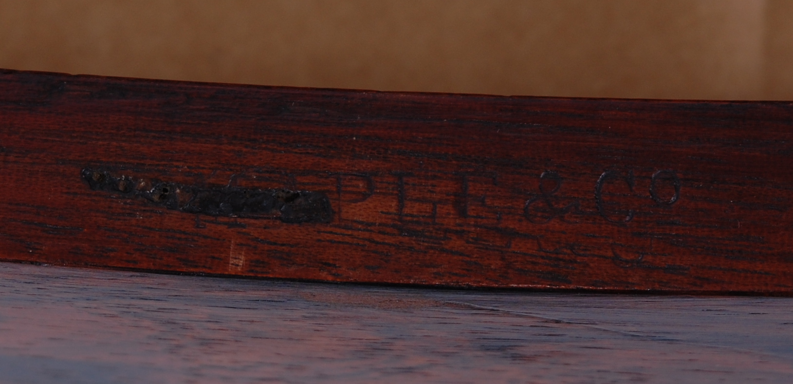 A Sheraton Revival rosewood and marquetry inlaid two-tier occasional table by Maple & Co, the oval - Image 2 of 4