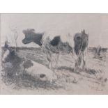 Harry Becker (1865-1928) - Fresian cattle in a landscape, lithograph, signed in pencil to the