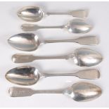 Victorian and Edwardian silver harlequin flatware, in the Fiddle pattern, comprising six