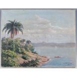 Luiz Christophe - Brazilian coastline, oil on canvas, signed and dated 1910 lower right, 41 x 53cm