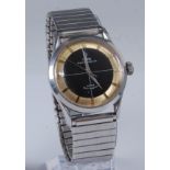 A gent's Tudor Oyster Prince 34 steel cased wristwatch, the signed black tuxedo dial with white