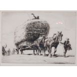 George Soper (1870-1942) - The haycart, etching, signed in pencil to the margin, 20 x 28.5cm;