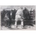 Harry Becker (1865-1928) - Figures at work, lithograph, signed in pencil to the margin, 27.5 x 39.