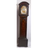 Charles Pratt of Saffron Walden - an 18th century chinoiserie Japan lacquered longcase clock, the