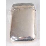 A mid-Victorian silver cigar case, of undecorated rectangular form, with hinged cover, 4.8oz,