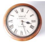 Tree of London - a Victorian walnut cased circular dial wall clock, the white enamelled dial