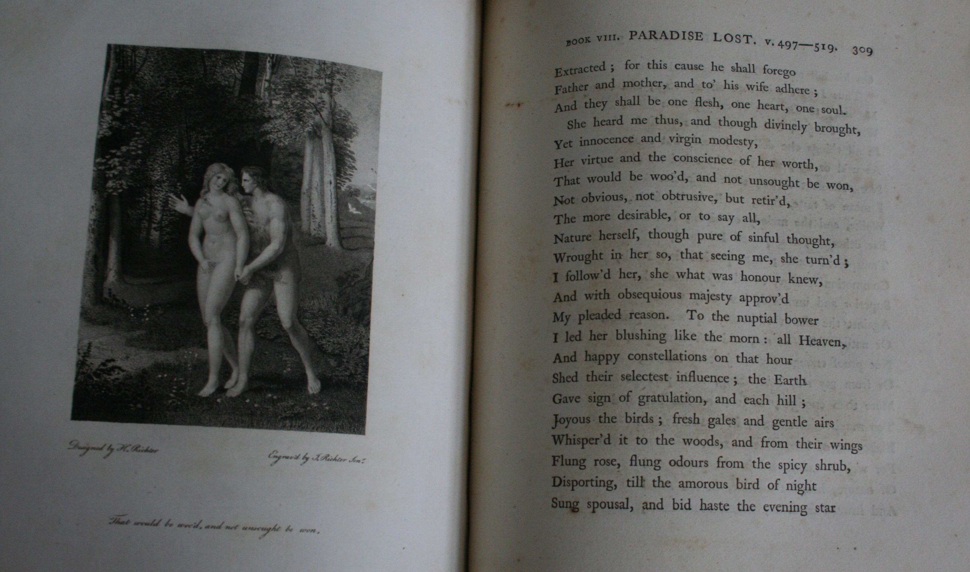 MILTON, John. Paradise Lost, a Poem in Twelve Books. J and H Richter, London, 1794. 1 st thus. - Image 3 of 3
