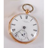 An 18ct yellow gold open face keywind pocket watch, by Croydon of Tavern Street, Ipswich, having