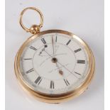 Thomas Russell & Son, an 18ct gold gents marine decimal chronograph pocket watch, with stop/start