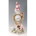A 19th century Meissen porcelain 'Prometheus' mantel clock, of impressive proportions, the case