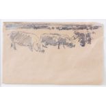 Harry Becker (1865-1928) - Pigs, pencil, 13.5 x 22cmCondition report: Appears to be a sketch from
