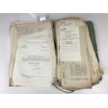 A Second World War folder and contents entitled Central Register of Accommodation, Secret